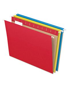 PFX81612 COLORED HANGING FOLDERS, LETTER SIZE, 1/5-CUT TAB, ASSORTED, 25/BOX