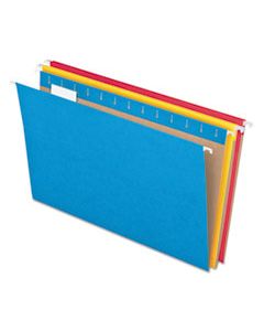 PFX81663 COLORED HANGING FOLDERS, LETTER SIZE, 1/5-CUT TAB, ASSORTED, 25/BOX