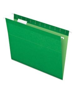 PFX415215BGR COLORED REINFORCED HANGING FOLDERS, LETTER SIZE, 1/5-CUT TAB, BRIGHT GREEN, 25/BOX