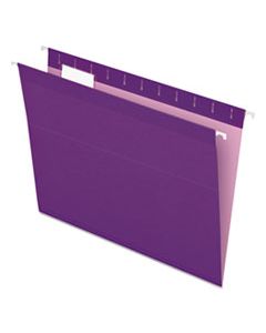 PFX415215VIO COLORED REINFORCED HANGING FOLDERS, LETTER SIZE, 1/5-CUT TAB, VIOLET, 25/BOX