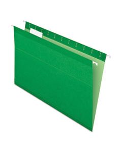 PFX415315BGR COLORED REINFORCED HANGING FOLDERS, LEGAL SIZE, 1/5-CUT TAB, BRIGHT GREEN, 25/BOX