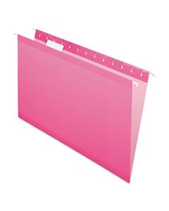 PFX415315PIN COLORED REINFORCED HANGING FOLDERS, LEGAL SIZE, 1/5-CUT TAB, PINK, 25/BOX
