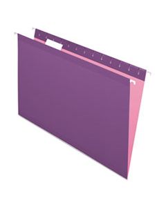 PFX415315VIO COLORED REINFORCED HANGING FOLDERS, LEGAL SIZE, 1/5-CUT TAB, VIOLET, 25/BOX