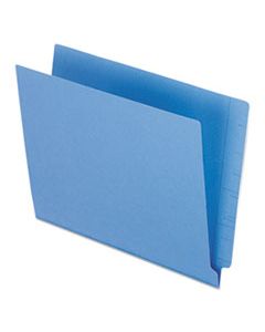 PFXH110DBL COLORED END TAB FOLDERS WITH REINFORCED 2-PLY STRAIGHT CUT TABS, LETTER SIZE, BLUE, 100/BOX