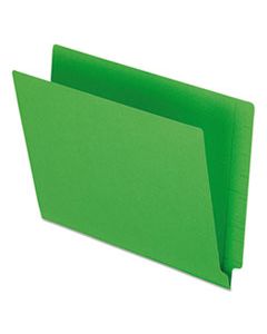 PFXH110DGR COLORED END TAB FOLDERS WITH REINFORCED 2-PLY STRAIGHT CUT TABS, LETTER SIZE, GREEN, 100/BOX