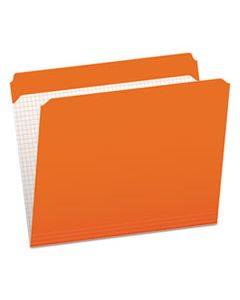 PFXR152ORA DOUBLE-PLY REINFORCED TOP TAB COLORED FILE FOLDERS, STRAIGHT TAB, LETTER SIZE, ORANGE, 100/BOX