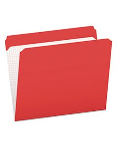PFXR152RED DOUBLE-PLY REINFORCED TOP TAB COLORED FILE FOLDERS, STRAIGHT TAB, LETTER SIZE, RED, 100/BOX