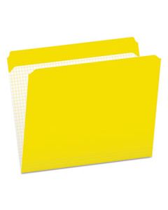 PFXR152YEL DOUBLE-PLY REINFORCED TOP TAB COLORED FILE FOLDERS, STRAIGHT TAB, LETTER SIZE, YELLOW, 100/BOX