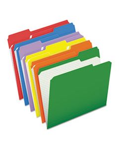 PFXR15213ASST DOUBLE-PLY REINFORCED TOP TAB COLORED FILE FOLDERS, 1/3-CUT TABS, LETTER SIZE, ASSORTED, 100/BOX