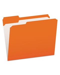 PFXR15213ORA DOUBLE-PLY REINFORCED TOP TAB COLORED FILE FOLDERS, 1/3-CUT TABS, LETTER SIZE, ORANGE, 100/BOX