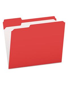 PFXR15213RED DOUBLE-PLY REINFORCED TOP TAB COLORED FILE FOLDERS, 1/3-CUT TABS, LETTER SIZE, RED, 100/BOX