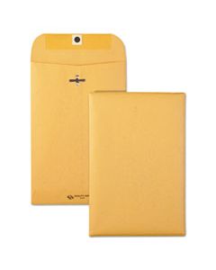 QUA37855 CLASP ENVELOPE, #55, CHEESE BLADE FLAP, CLASP/GUMMED CLOSURE, 6 X 9, BROWN KRAFT, 100/BOX