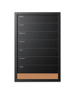 BVCPM0329168 CHALK WEEKLY PLANNER, 23.62" X 15.75", BLACK, MDF FRAME