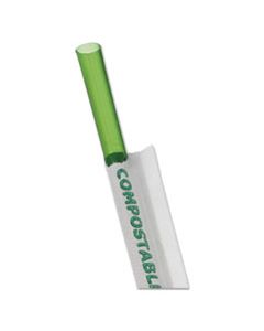 ECOEPST772 WRAPPED STRAW, 7.75", GREEN, 9600/CARTON