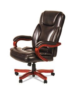 ALETS4159W ALERA TRANSITIONAL SERIES EXECUTIVE WOOD CHAIR, SUPPORTS UP TO 275 LBS., CHOCOLATE MARBLE SEAT/BACK, WALNUT BASE
