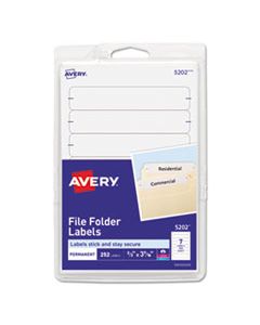 AVE05202 PRINTABLE 4" X 6" - PERMANENT FILE FOLDER LABELS, 0.69 X 3.44, WHITE, 7/SHEET, 36 SHEETS/PACK