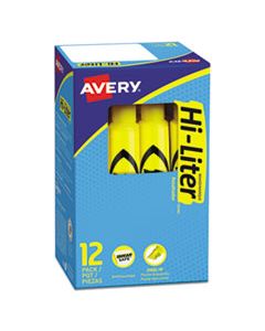 AVE07742 HI-LITER DESK-STYLE HIGHLIGHTERS, CHISEL TIP, YELLOW, DOZEN