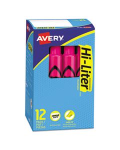 AVE24010 HI-LITER DESK-STYLE HIGHLIGHTERS, CHISEL TIP, FLUORESCENT PINK, DOZEN