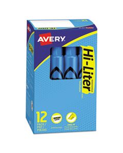 AVE24016 HI-LITER DESK-STYLE HIGHLIGHTERS, CHISEL TIP, FLUORESCENT BLUE, DOZEN