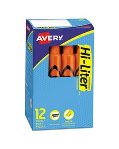 AVE24050 HI-LITER DESK-STYLE HIGHLIGHTERS, CHISEL TIP, FLUORESCENT ORANGE, DOZEN