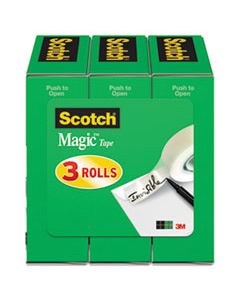MMM810H3 MAGIC TAPE REFILL, 1" CORE, 0.5" X 36 YDS, CLEAR, 3/PACK