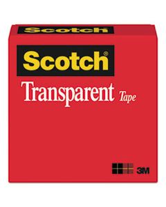 MMM60012592 TRANSPARENT TAPE, 3" CORE, 1" X 72 YDS, TRANSPARENT