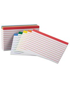 OXF04753 COLOR CODED RULED INDEX CARDS, 3 X 5, ASSORTED COLORS, 100/PACK