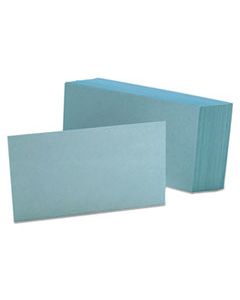 OXF7320BLU UNRULED INDEX CARDS, 3 X 5, BLUE, 100/PACK