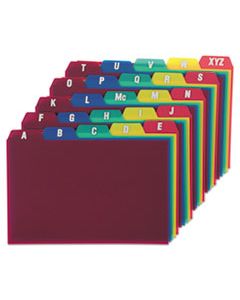 OXF73154 CARD GUIDES, ALPHA, 1/5 TAB, POLYPROPYLENE, 4 X 6, 25/SET