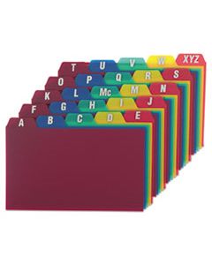 OXF73153 CARD GUIDES, ALPHA, 1/5 TAB, POLYPROPYLENE, 3 X 5, 25/SET