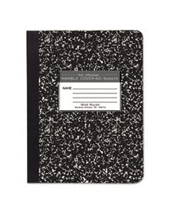 ROA77222 MARBLE COVER COMPOSITION BOOK, WIDE/LEGAL RULE, BLACK COVER, 9.75 X 7.5, 60 SHEETS