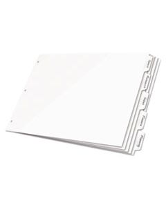 CRD84270 WRITE 'N ERASE TABLOID INDEX DIVIDERS, 5-TAB, 11 X 17, WHITE, 1 SET