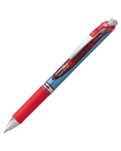 PENBLN75B ENERGEL RTX RETRACTABLE GEL PEN, FINE 0.5MM, RED INK, SILVER/RED BARREL