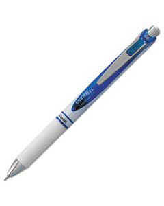 PENBLN75PWC ENERGEL RTX RETRACTABLE GEL PEN, FINE 0.5MM, BLUE INK, WHITE/BLUE BARREL