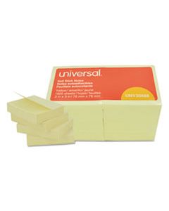 UNV35688 SELF-STICK NOTE PADS, 3 X 3, YELLOW, 100-SHEET, 18/PACK