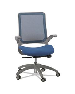 HAWK MESH-BACK CHAIR, SUPPORTS UP TO 250 LBS., BLUE SEAT/BLACK BACK, BLACK BASE