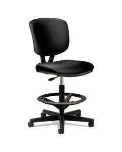 HON5705SB11T VOLT SERIES LEATHER ADJUSTABLE TASK STOOL, 32.38" SEAT HEIGHT, SUPPORTS UP TO 275 LBS., BLACK SEAT/BLACK BACK, BLACK BASE