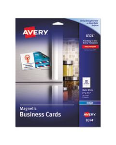 AVE8374 MAGNETIC BUSINESS CARDS, 2 X 3 1/2, WHITE, 10/SHEET, 30/PACK