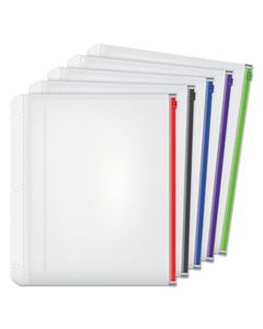 CRD14650 EXPANDING ZIPPER BINDER POCKET, 11 X 8 1/2, ASSORTED COLORS, 5/PACK