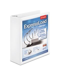 CRD49130 EXPRESSLOAD CLEARVUE LOCKING D-RING BINDER, 3 RINGS, 3" CAPACITY, 11 X 8.5, WHITE