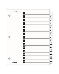CRD61513 ONESTEP PRINTABLE TABLE OF CONTENTS AND DIVIDERS, 15-TAB, 1 TO 15, 11 X 8.5, WHITE, 1 SET