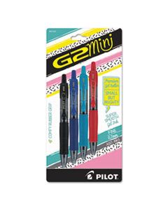 PIL31737 G2 MINI RETRACTABLE GEL PEN, FINE 0.7MM, ASSORTED INK/BARREL, 4/PACK