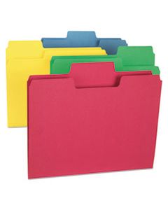 SMD11956 SUPERTAB COLORED FILE FOLDERS, 1/3-CUT TABS, LETTER SIZE, ASSORTED, 24/PACK