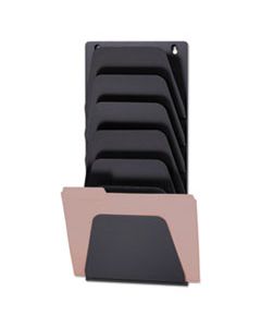 OIC21505 WALL FILE HOLDER, 7 SECTIONS, LEGAL/LETTER, BLACK