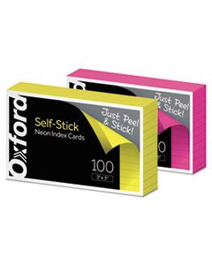 OXF61200E SELF-STICK INDEX CARDS, 3 X 5, ASSORTED, 100/PK