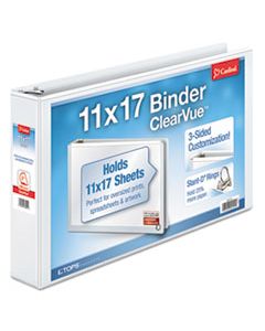 CRD22132 CLEARVUE SLANT-D RING BINDER, 3 RINGS, 2" CAPACITY, 11 X 17, WHITE