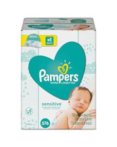 PGC88529CT SENSITIVE BABY WIPES, WHITE, COTTON, UNSCENTED, 64/PACK, 9 PACK/CARTON