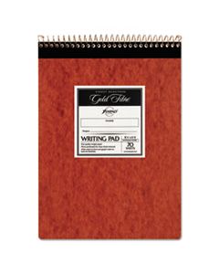 TOP20008R GOLD FIBRE RETRO WIREBOUND WRITING PADS, 1 SUBJECT, WIDE/LEGAL RULE, RED COVER, 8.5 X 11.75, 70 SHEETS