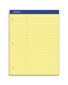 TOP20245 DOUBLE SHEET PADS, PITMAN RULE, 8.5 X 11.75, CANARY, 100 SHEETS