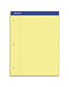 TOP20223 DOUBLE SHEET PADS, MEDIUM/COLLEGE RULE, 8.5 X 11.75, CANARY, 100 SHEETS
